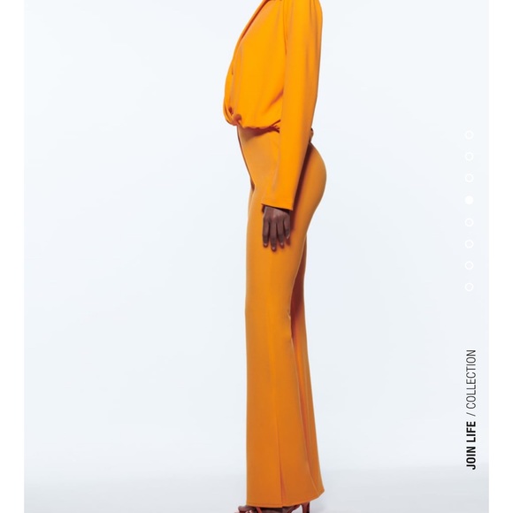 ZARA 2PIECES CROSSOVER FLOWY TOP AND PANTS WITH SIDE VENTS. - Picture 9 of 15